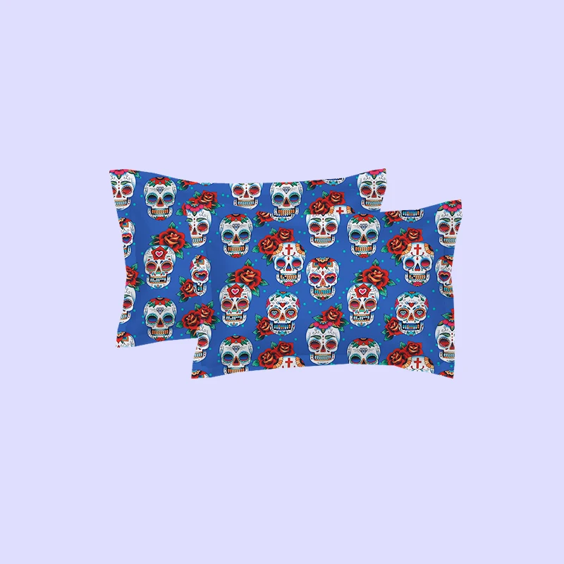

3D Skull Bedding Sets queen king size Sugar skull Duvet Cover cool skull Print blue Bedclothes AU US UK size duvet cover sets