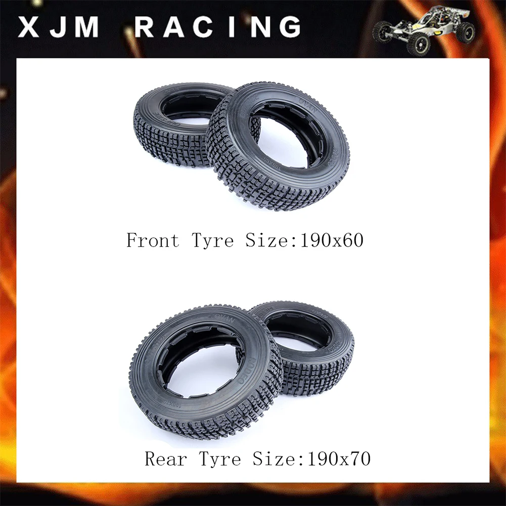 

Front and Rear Tyre Skin Set for 1/5 Hpi Rovan Kingmotor Baja 5sc Rc Car Parts