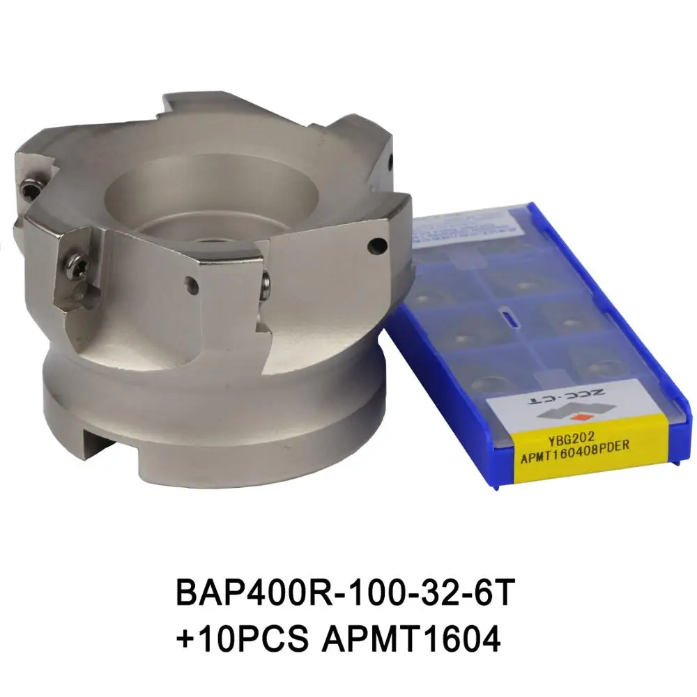 BAP300R BAP400R Наплечная головка Фрезы с ЧПУ, фрезерные инструменты, карбидные вставки APMT1135 APMT1604 - Длина режущей кромки: BAP400R-100-32-6T-IN