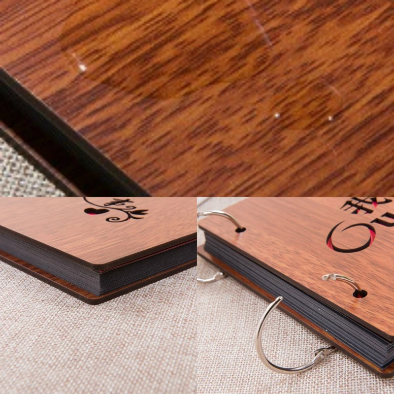 Фотоальбом 8 дюймов с деревянной обложкой Любовь Мемориал ручная работа россыпью