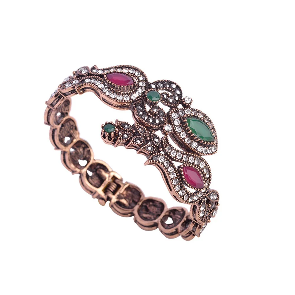 1 шт. новинка винтажные женские браслеты для вечерние античный красный акриловый