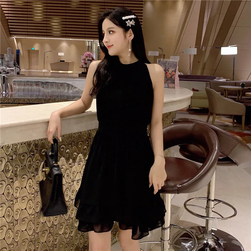 Гофрированное женское повседневное элегантное платье 2019 летние новые шифоновые