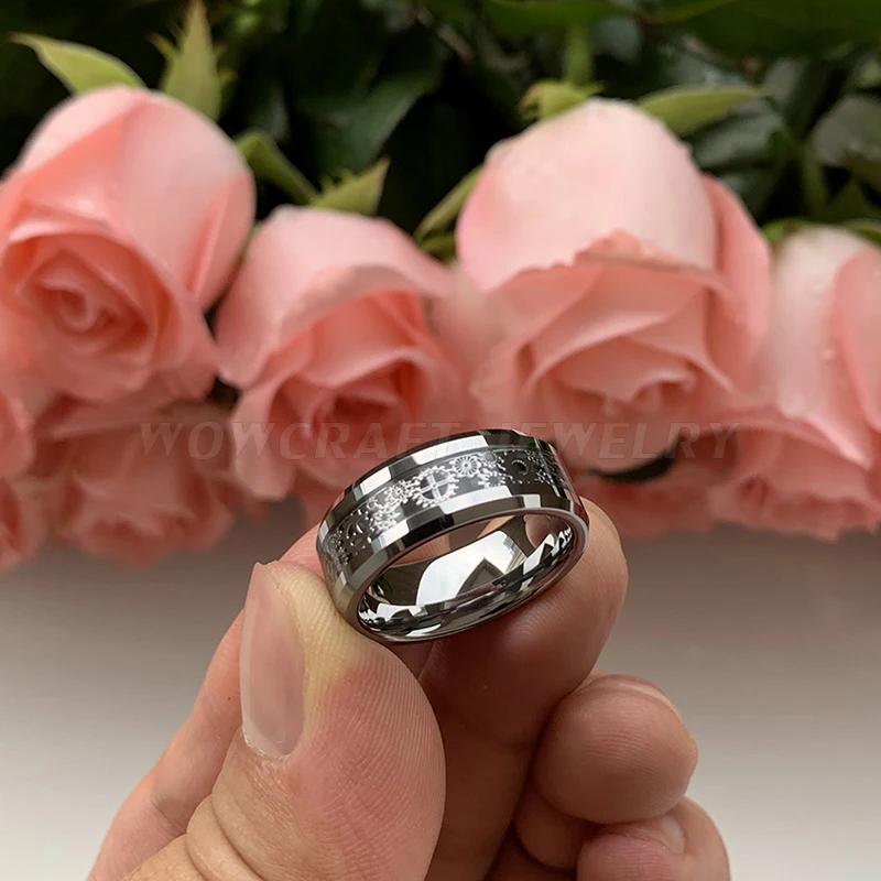 Обручальные кольца из карбида вольфрама для мужчин и женщин с черной