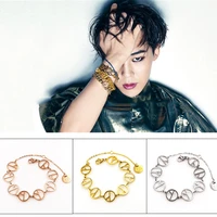 fashion jewelry bigbang g dragon gd peace symbol bracelet bangle hand chain for men and women gift stainless