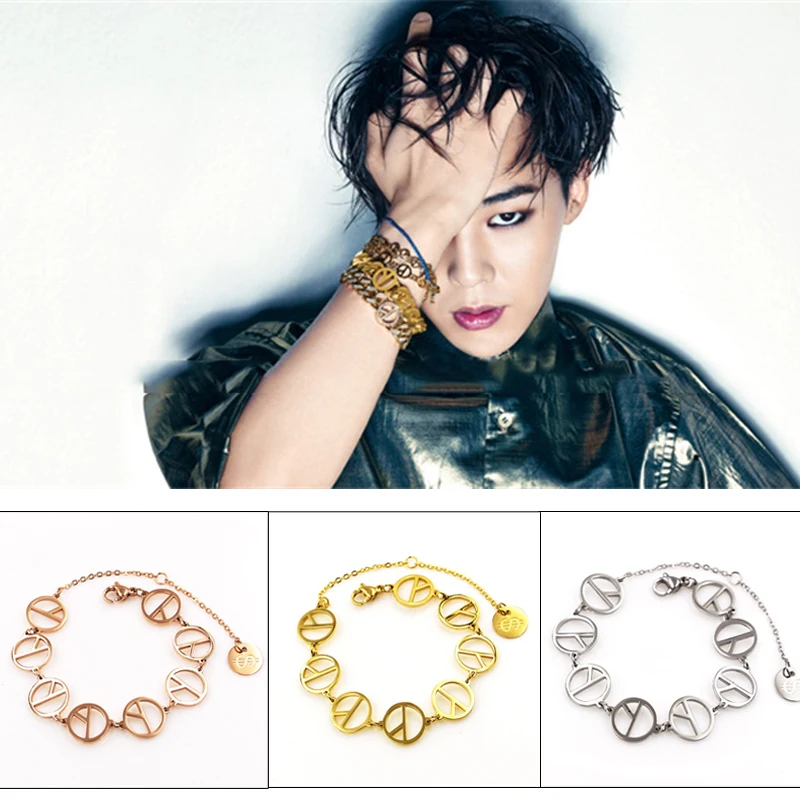 Модные ювелирные изделия BIGBANG G-Dragon GD браслет с символом мира на руку для мужчин и
