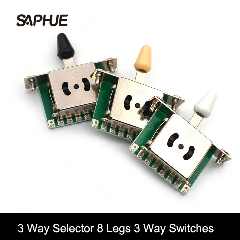 2PC 3 Way Selector Electric Guitar Pickup Switches 8 Legs Guitar Toggle Lever Switches Black/White/Cream