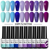 lilycute 7ml nail gel set purple series semi permanent hybrid gel varnish matte top coat soak off uv led gel nail art polish