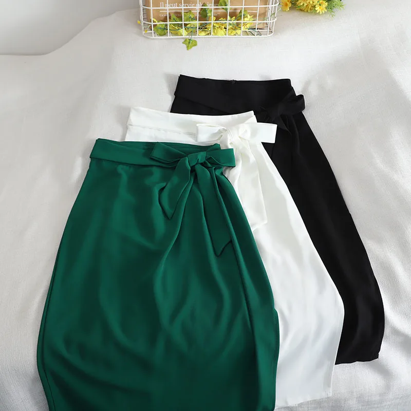 

Half-length skirt chiffon drape mid-length female summer thin section 2021 new high waist small fashion a-line skirt