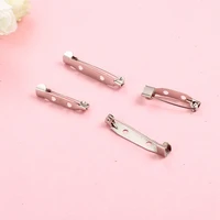 50pcslot 15202530mm rhodium brooch clip base pins safety pins brooch settings blank base for diy jewelry making
