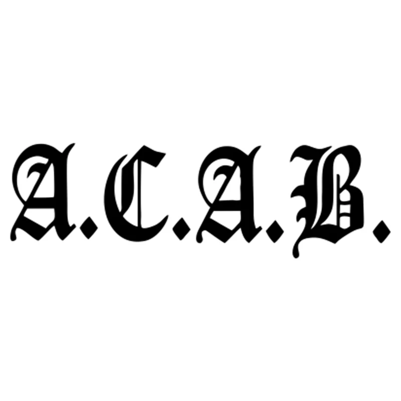 

15*5CM A.C.A.B funny car sticker KK vinyl decal Custom car auto stickers for bumper rear window glass