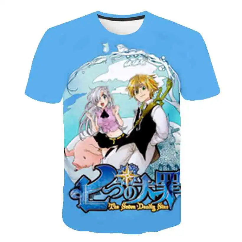 

The Seven Deadly Sins 3D Anime Print T-shirt for Men Women Summer Fashion Round Neck Tees Cool Casual Clothes 2XS-5XL