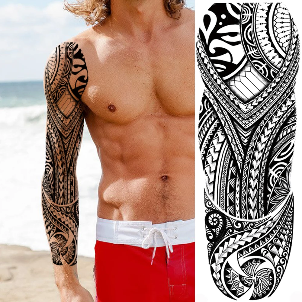 

Soldier Fighting Temporary Full Sleeve Tattoos For Men Women Adult Force Pilot Gun Rose Full Arm Fake Tattoo Extra Large Tatoos