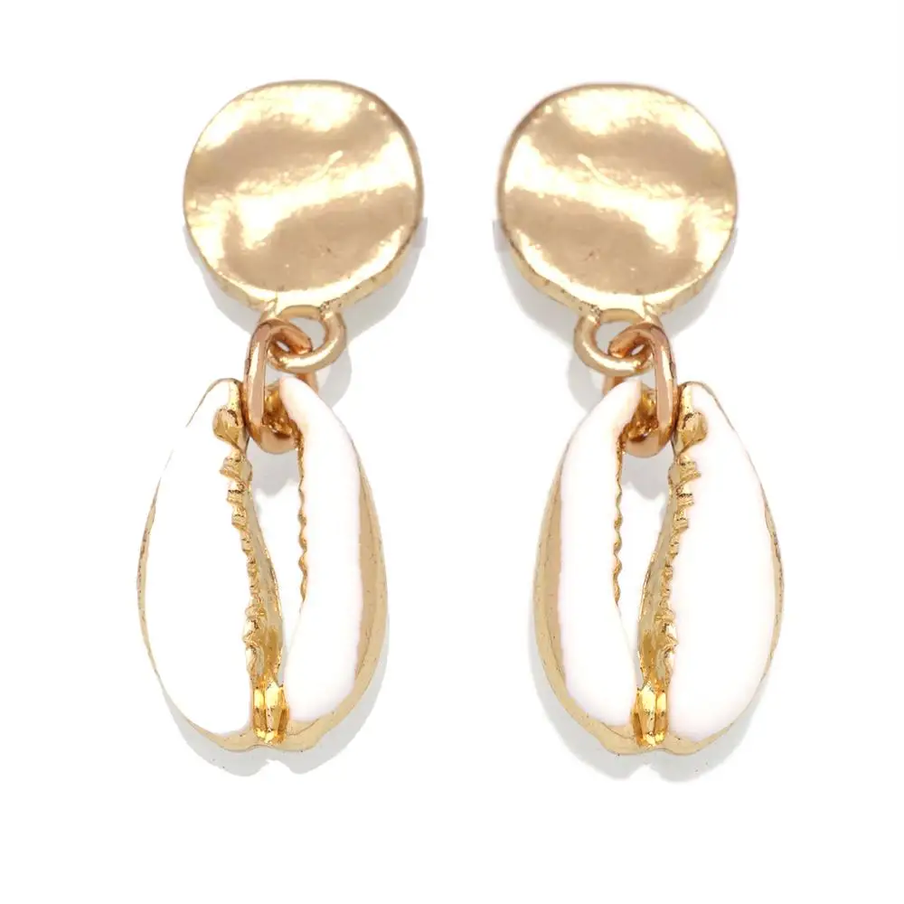 Серьги в богемном стиле женские красивые белые богемные ракушки из морской