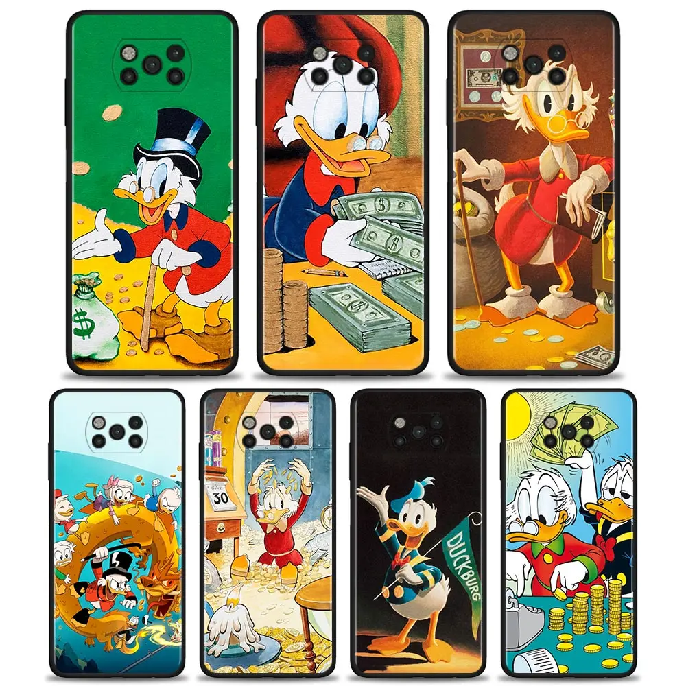 

Cute Doubie Duck Black Silicone Case For Xiaomi POCO X3 NFC X3 F3 GT M3 M4 Pro 5G TPU Shockproof Fitted Fundas