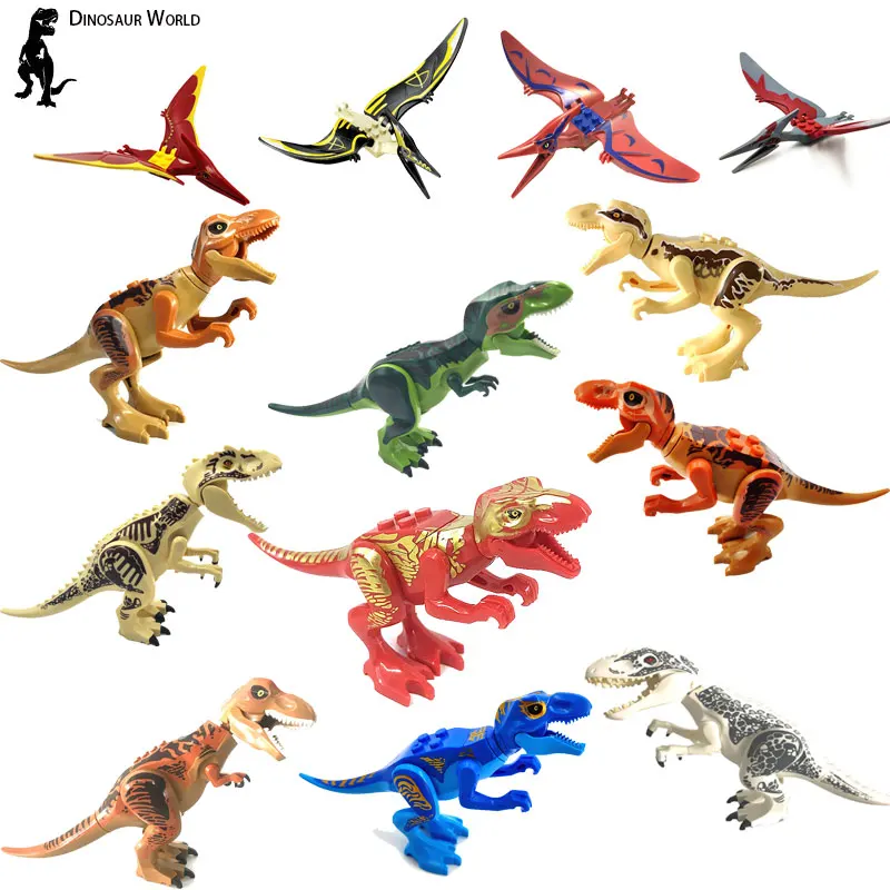 

Jurassic world Building Blocks Dinosaurs action Figures Tyrannosaurus Indominus I-Rex Pterodactyl model Bricks children's Toys