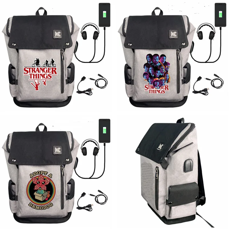 

New Horror Demodog Backpack School Bag with USB Charging Laptop Casual Travel Backpacks Gift