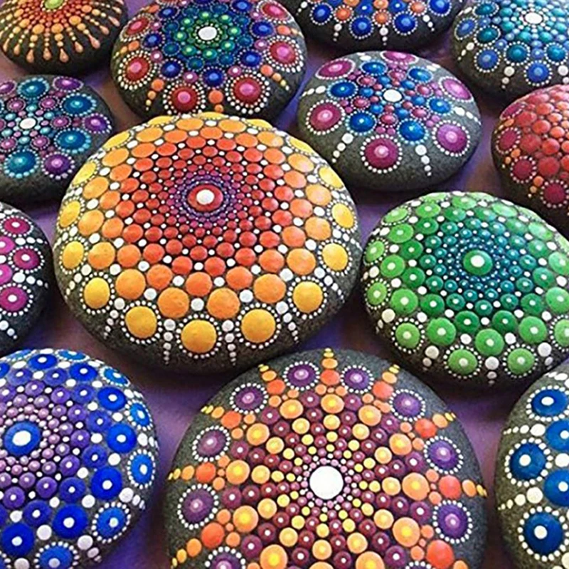 Набор для рисования камней в горошек 1 набор|Инструменты изготовления керамики| |