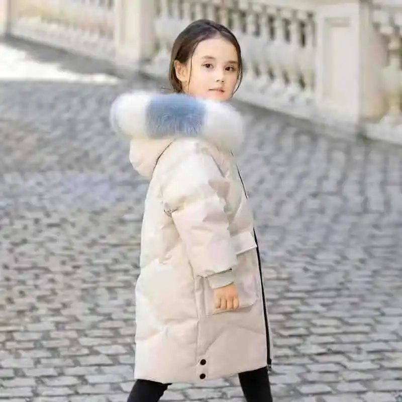 Детский пуховик Новая корейская утепленное платье для маленькой девочки одежда