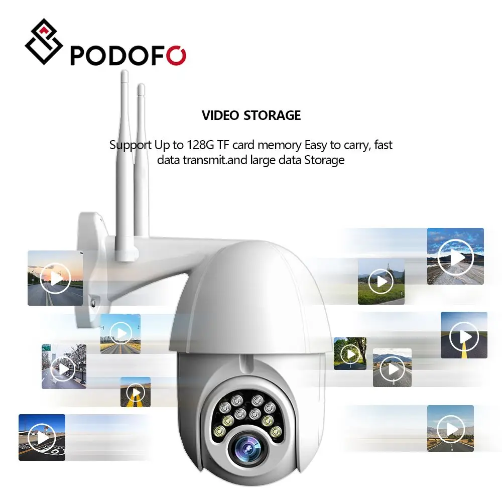 PODOFO WiFi PTZ Водонепроницаемая камера 1080P HD Беспроводная ip наружная домашняя