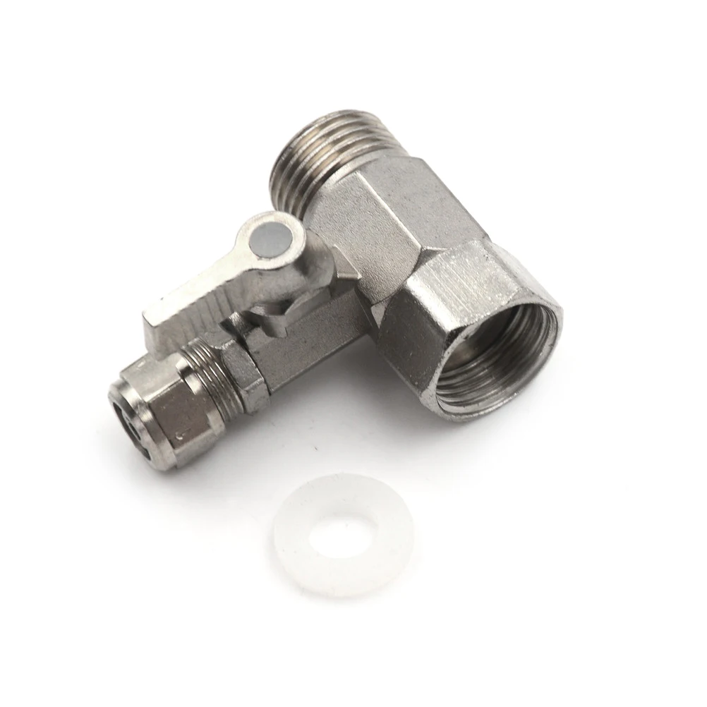 

1pc RO Feed Water Filter Purifier Adapter 1/2'' To 3/8'' Ball Valve Faucet Tap Safe Copper Nickel Plating