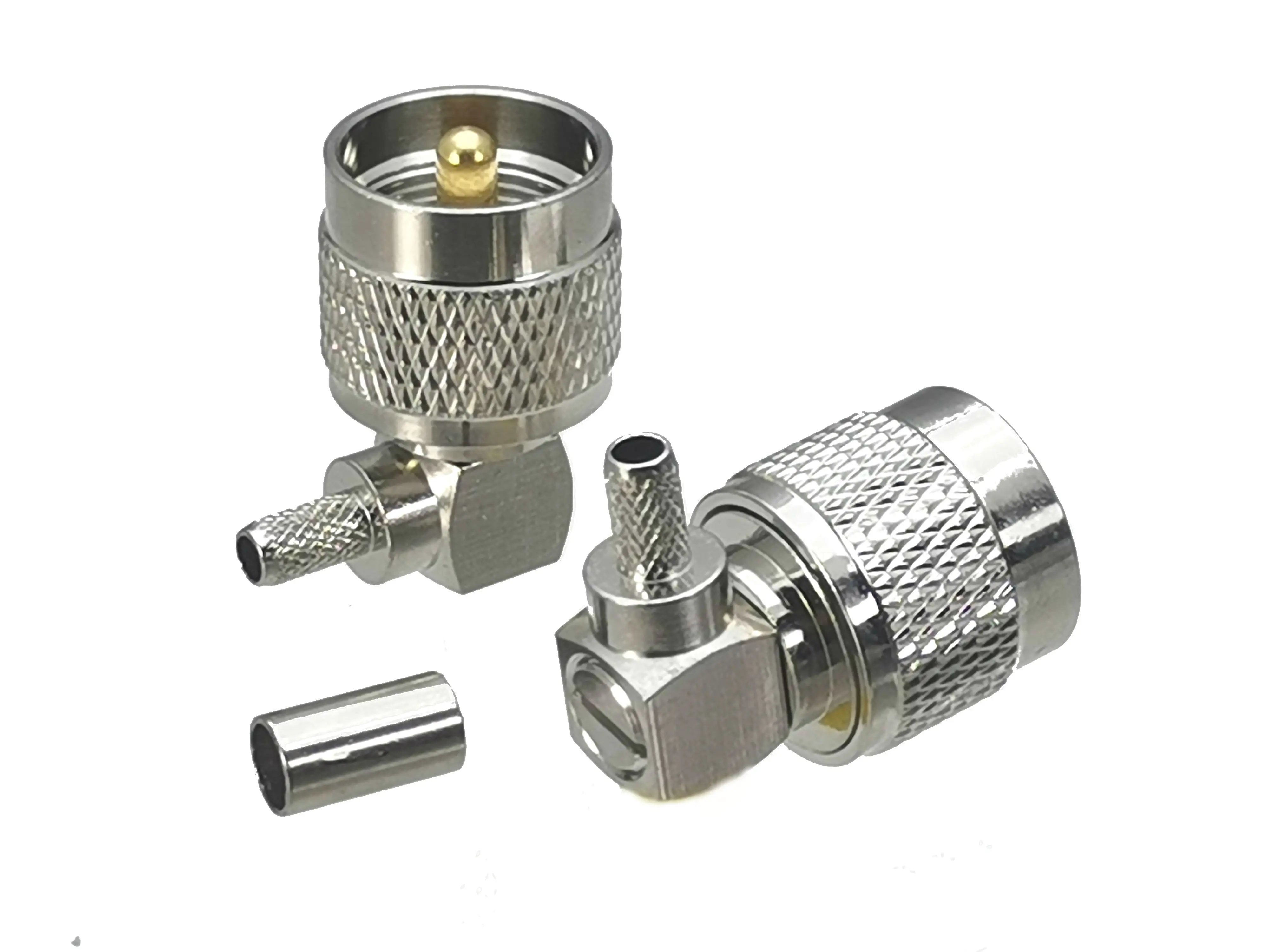 Коннектор PL259 UHF штекер прямой угол обжим RG58 RG142 LMR195 RG400 кабель|connector|angle connectorangle |