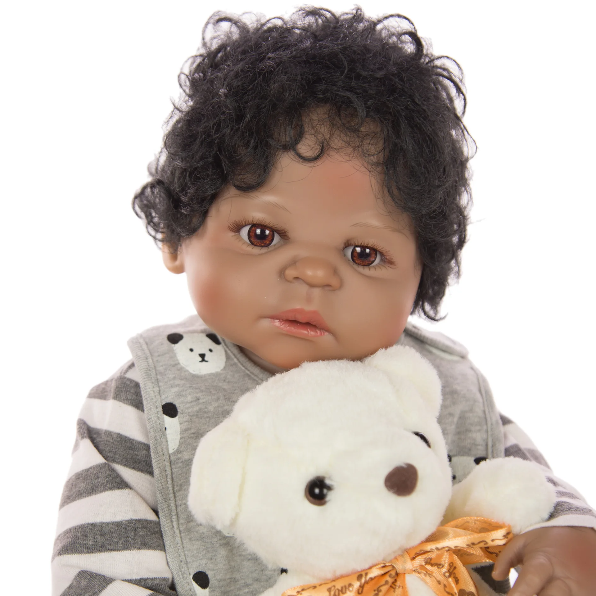 NPKDoll Bebe Reborn силиконовая кукла для детей 23 дюйма Реалистичная мальчика черная кожа