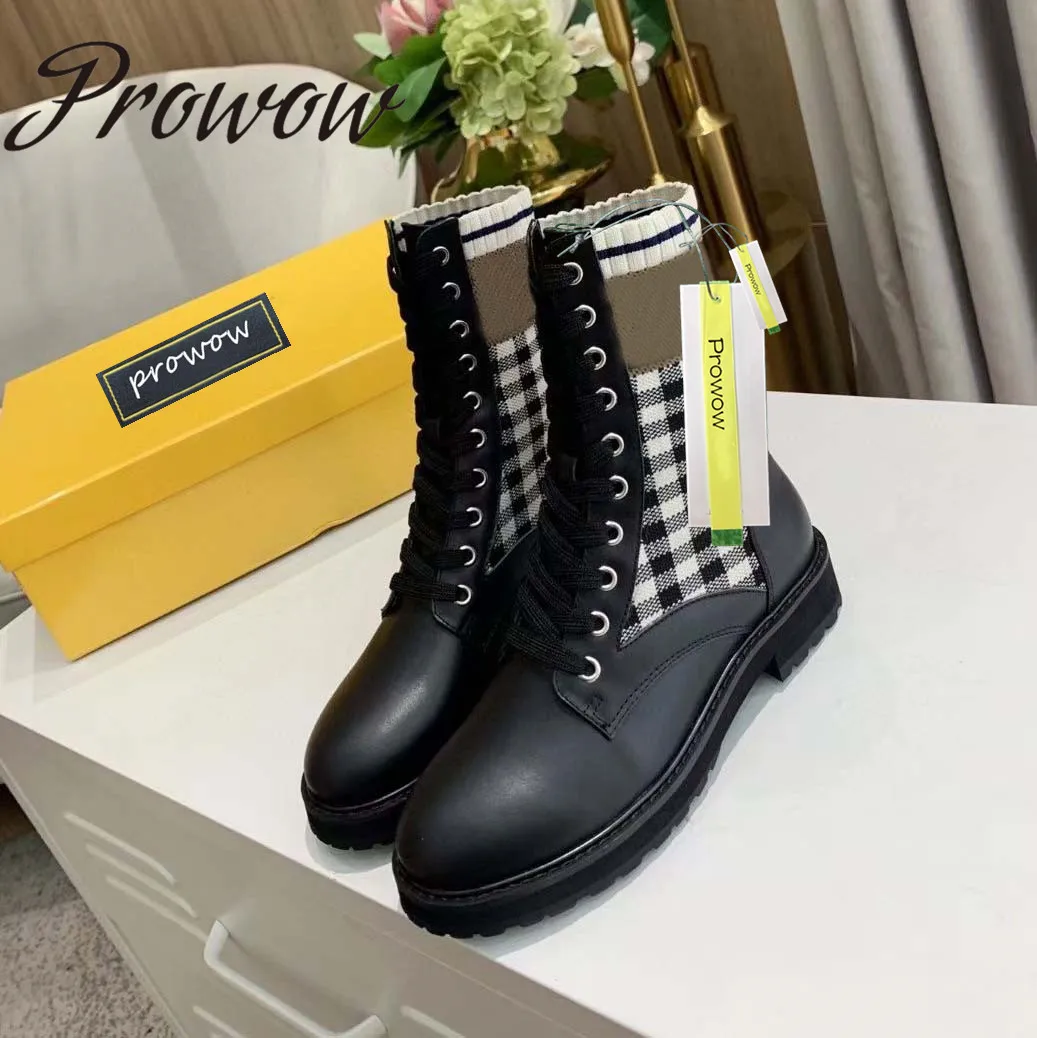 

Prowow New Autumn Winter Gladiator Lace Up Ankle Boots Comfortable Designer Boots Shoes Women Zapatos Mujer