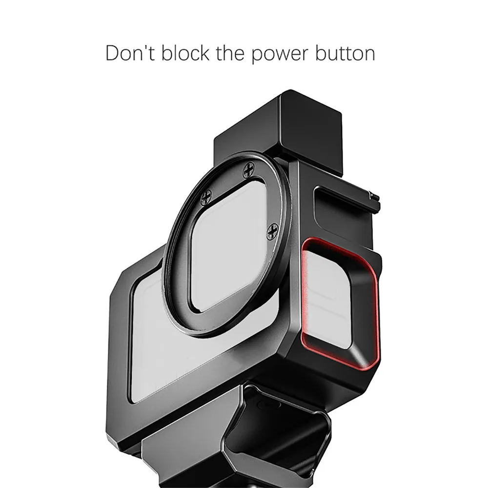 

Cage Double Cold Shoe Mount Expansion Housing Case for Gopro 9 Action Camera Metal Anti-fall Vlogging Frame Shell