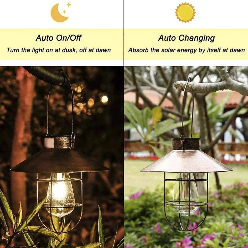 

Solar Power Bulb Light Outdoor Hanging Decoration LED Lantern Waterproof Vintage Tungsten Light Decoration For Garden Patio