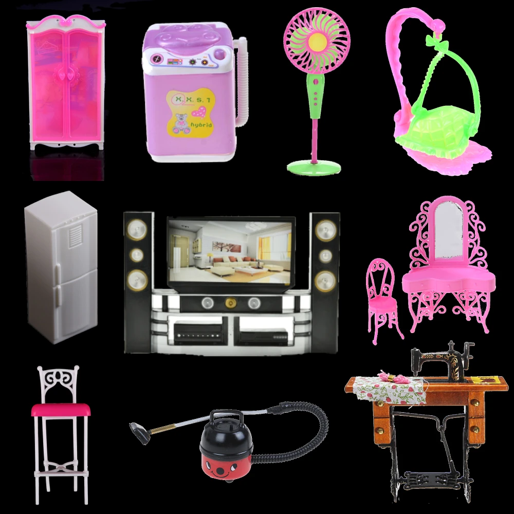 1 шт. мини-мебель стиральная машина холодильник вентилятор кровать для кукол