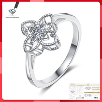 moissanite ring with d color vvs1 excellent cut women engagement gift lab diamond real 925 solid silver