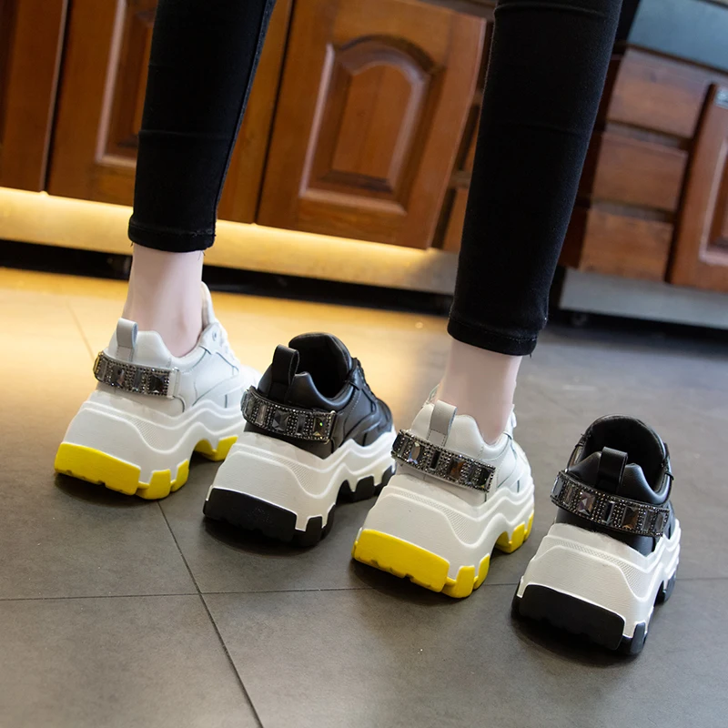 Модные женские кроссовки на высокой платформе женская обувь для бега дизайнер