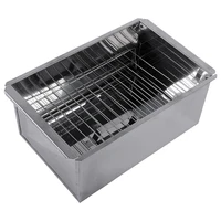 Коптильня, размеры 42 × 27 × 17,5 см, нержавеющая сталь 0,8 мм.#4