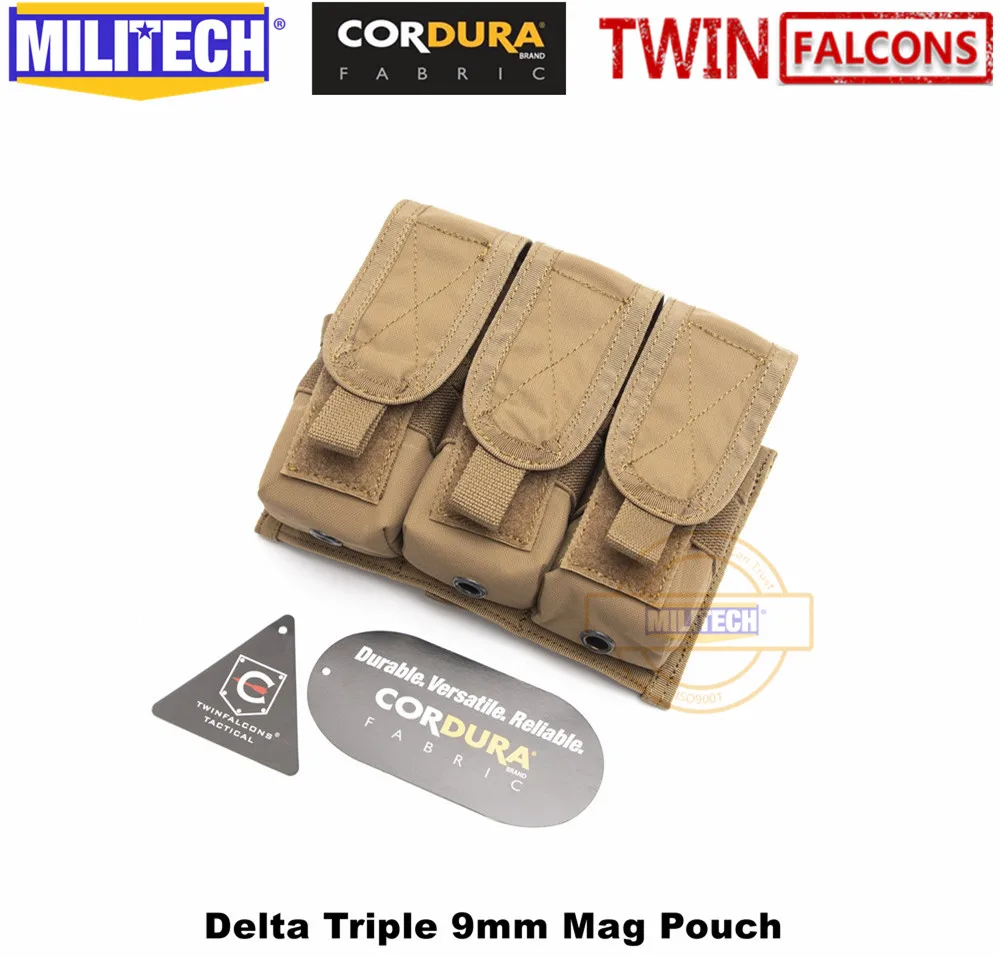 MILITECH twinfalcon TW 500D Delustered Cordura Molle Delta Тройная 9 мм Mag Сумка Журнал Glock сумка для полиции