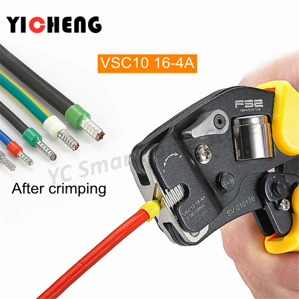 VSC10 16-4A Multifunctional ratchet terminal pliers, adaptive quadrilateral tubular crimping pliers, automatic mold adjustment