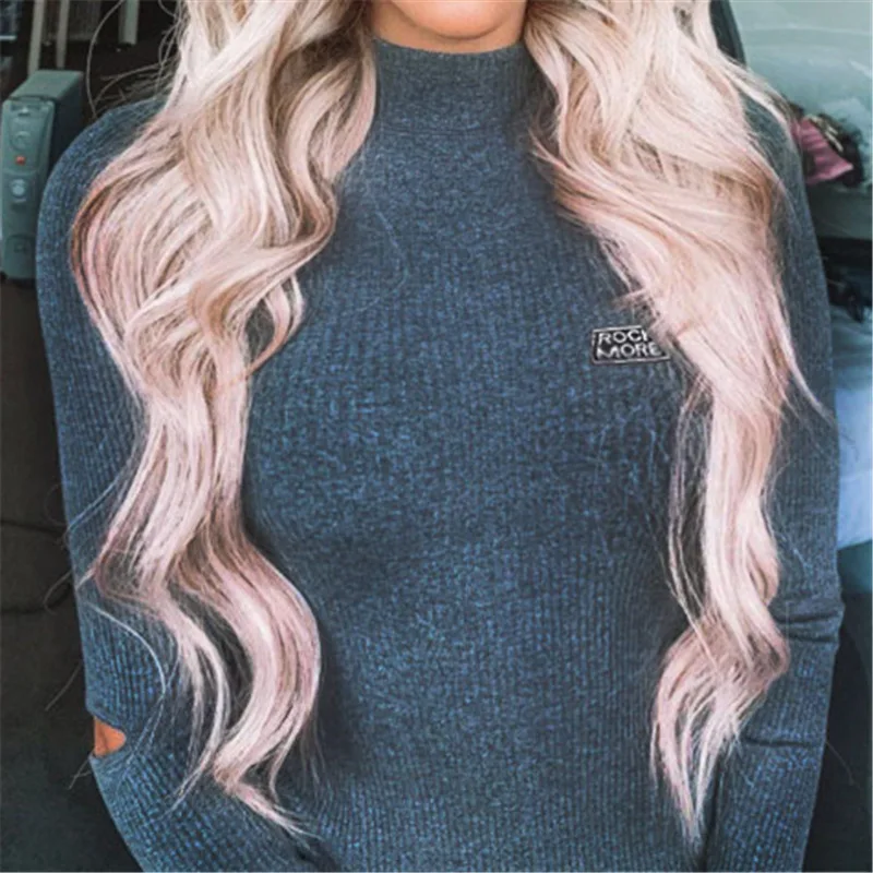 BOOFEENAA вышивка вязаный с вырезами длинный рукав боди для женщин мода 2019 Осень-зима