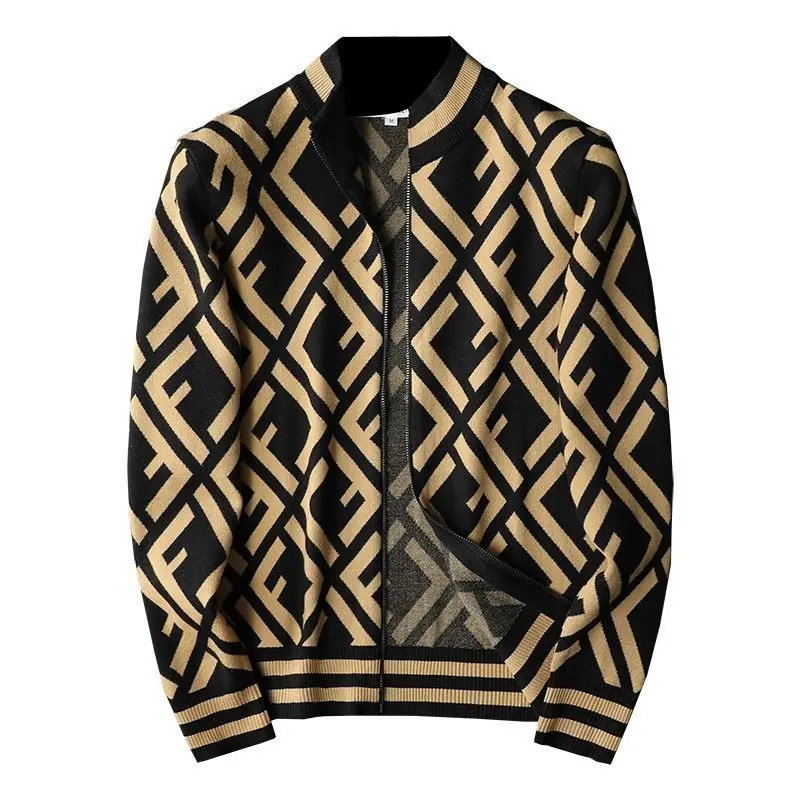 

Мужской свитер, кардиган, сезон осень-зима 2021, модный брендовый вязаный жакет на молнии в Корейском стиле, мужской тренд