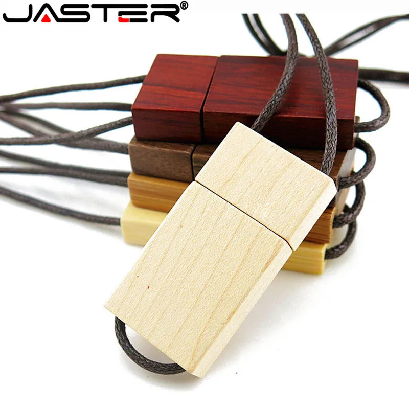 Деревянный USB флеш накопитель JASTER Lanyard красный деревянный 4 ГБ 16 32 64 Бамбуковая
