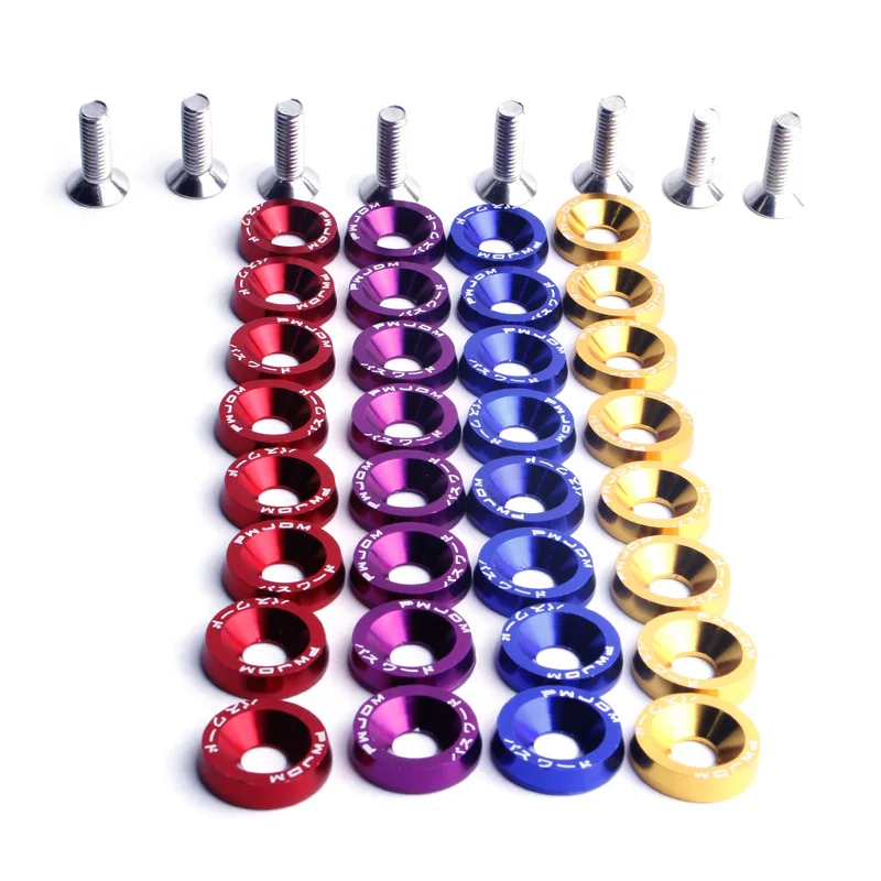 

10X Auto M6 Modification JDM Sticker Password Fender Washer License Plate Bolts