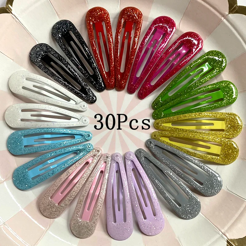 

30Pcs 5Cm Kawaii Hair Clips Snap Hair Pins And Clips Bb Hairpin Metal Barrettes For Baby Children Women Girl Styling Accessories