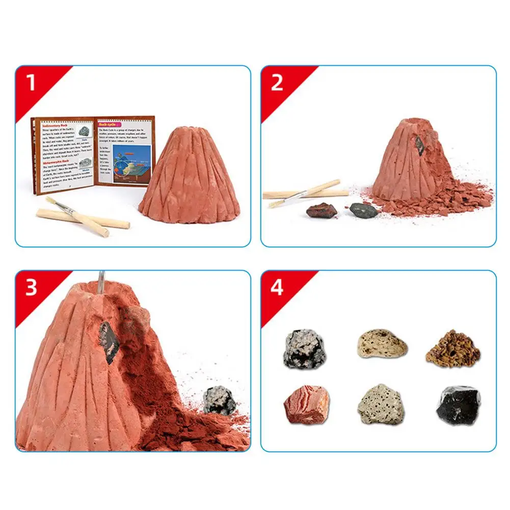 Kit de excavaci&oacute;n de piedras preciosas para ni&ntilde;os, 6 fossil divertidos, piedras preciosas y cristales, juguetes educativos, gran regalo para Mineralog&iacute;a y Geolo-4