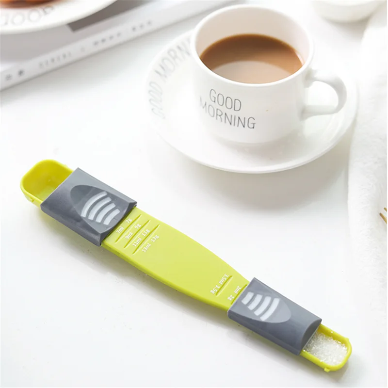 

Kitchen Accessories Adjustable Scale Measuring Spoons Plastic Coffee Milk Powder Quantitative Spoon kitchen Gadgets Baking Tools