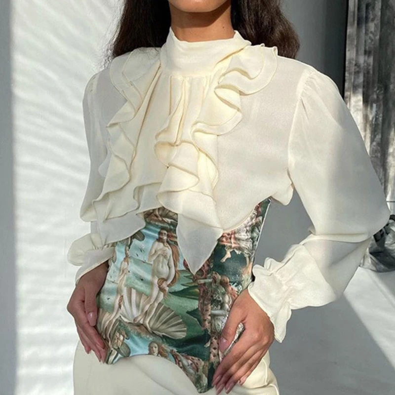

European Vintage Print Patchwork Fishbone Crown Corset Top Y2k Summer Women Sexy Wild Outer Streetwears Paty Outfits 066F