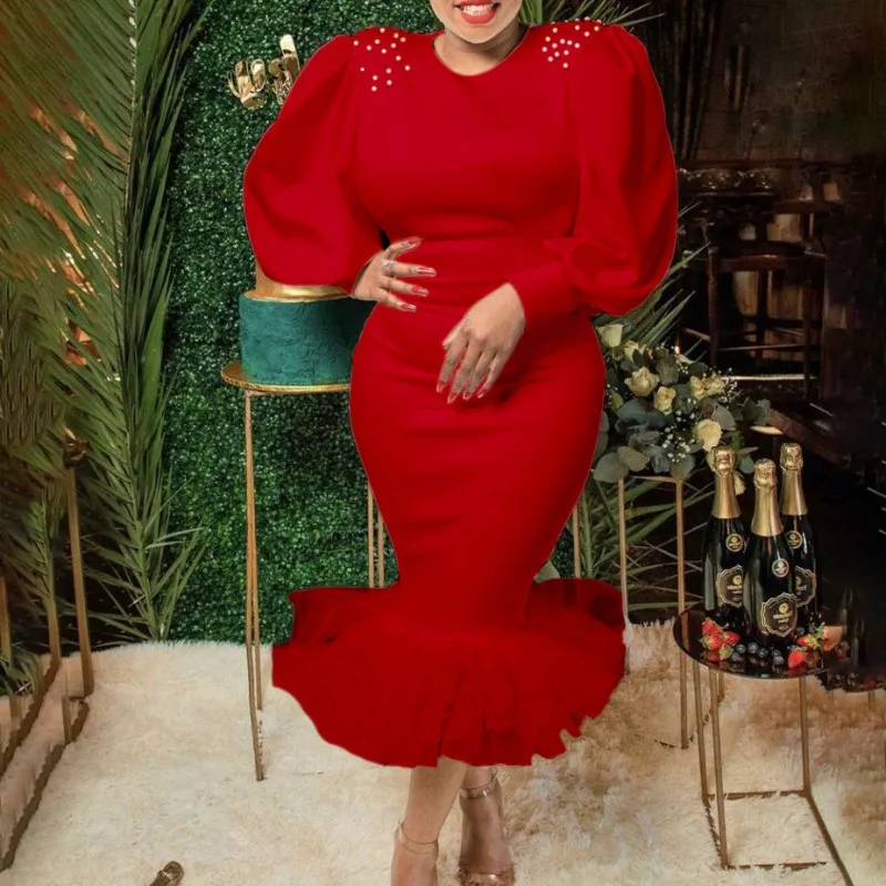 Африканские платья для женщин облегающее платье с длинным рукавом из Анкары