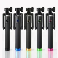 aluminum alloy fashion portable extendable monopod self pole handheld wired selfie stick lightweight easy to carry for iphone