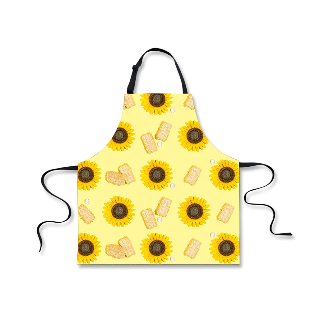 Милые женские длинные регулируемые фартуки с рисунком подсолнухов для кухни