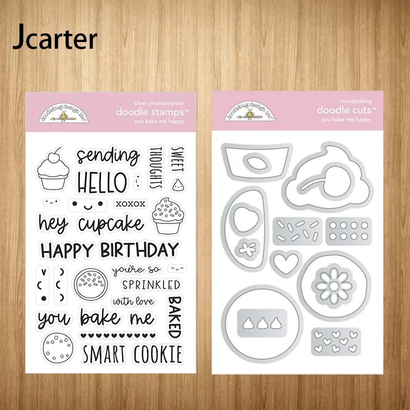 

New Metal Cutting Dies and Rubber Stamps Cakes Happy Birthday Letters Scrapbooking Craft Stencil DIY Album Template Decor Model