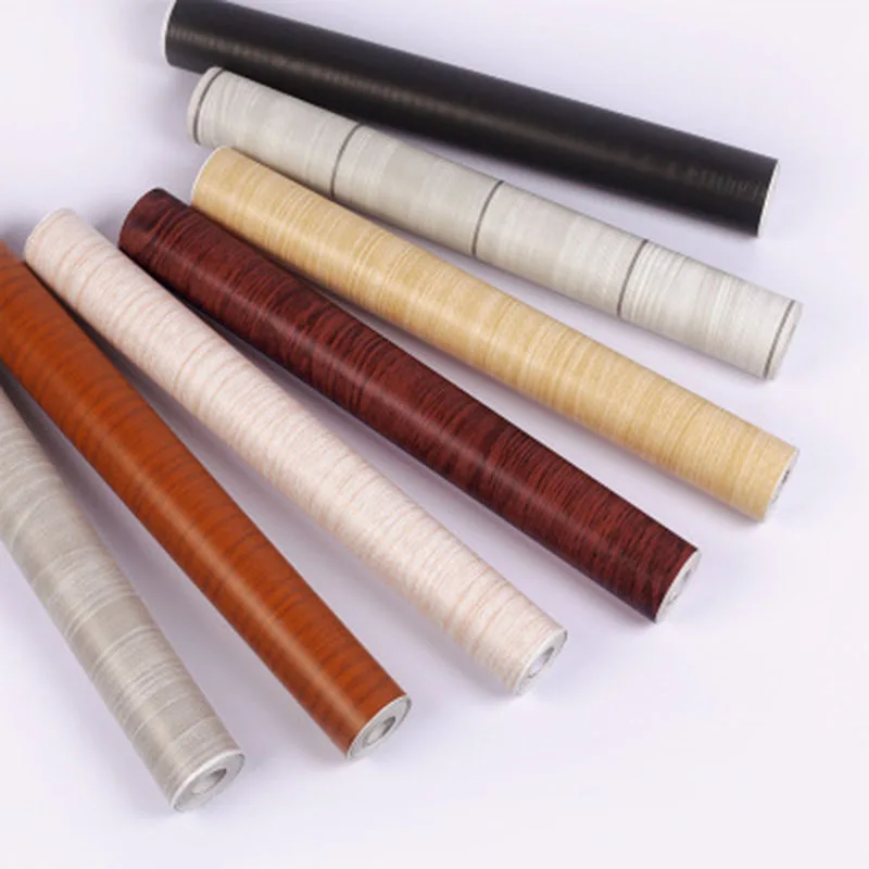 European style wood grain self-adhesive wallpaper Striped bedroom Wall Paper Bedroom Living Room Home Decor | Обустройство дома