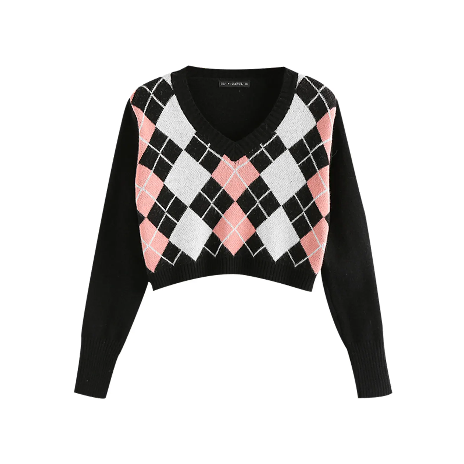 

Women's Knitting Shirt, Fall Top, Party Casual Holiday V-Neck Weave Rhombus Warm Clothes
