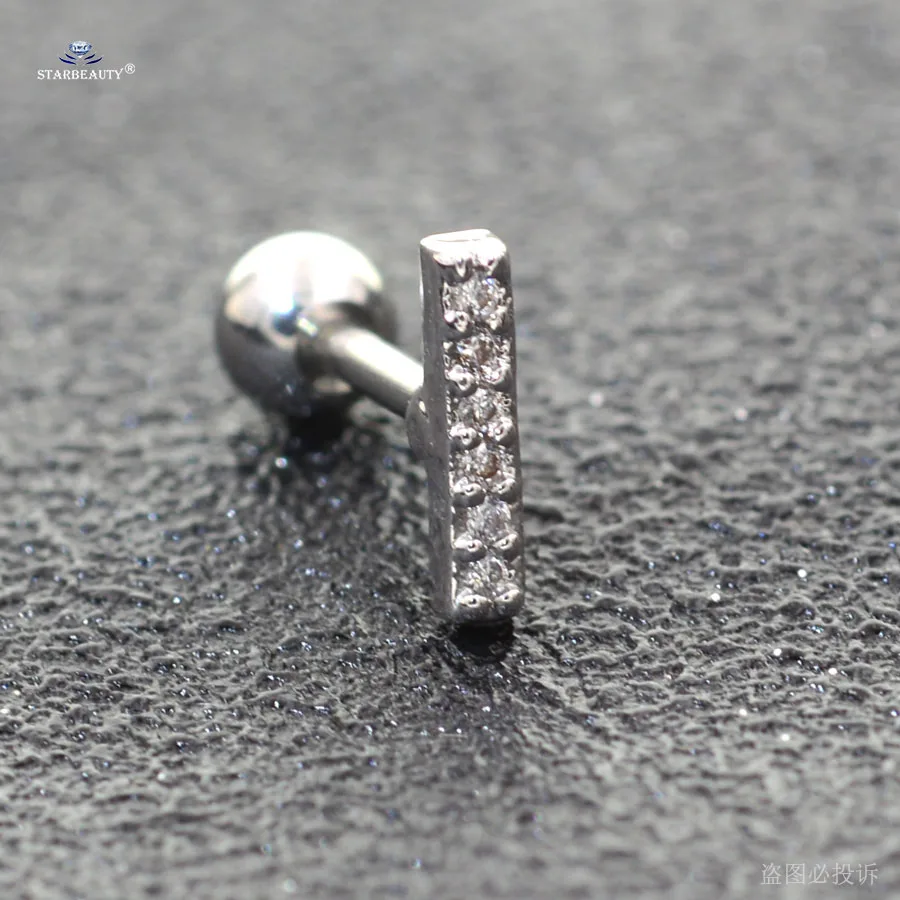 M5318 Silver Starbeauty 1 шт. 1,2x6 мм 16 г кристаллическая Звезда Луна Корона спиральные украшения для пирсинга серьги на Козелок шпильки хрящевой пирсинг уха Oreja - Окраска металла: M5318 Silver